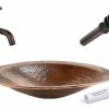 * Premier Copper Products Oval Copper Sink With Faucet And Drain Bathroom Sinks