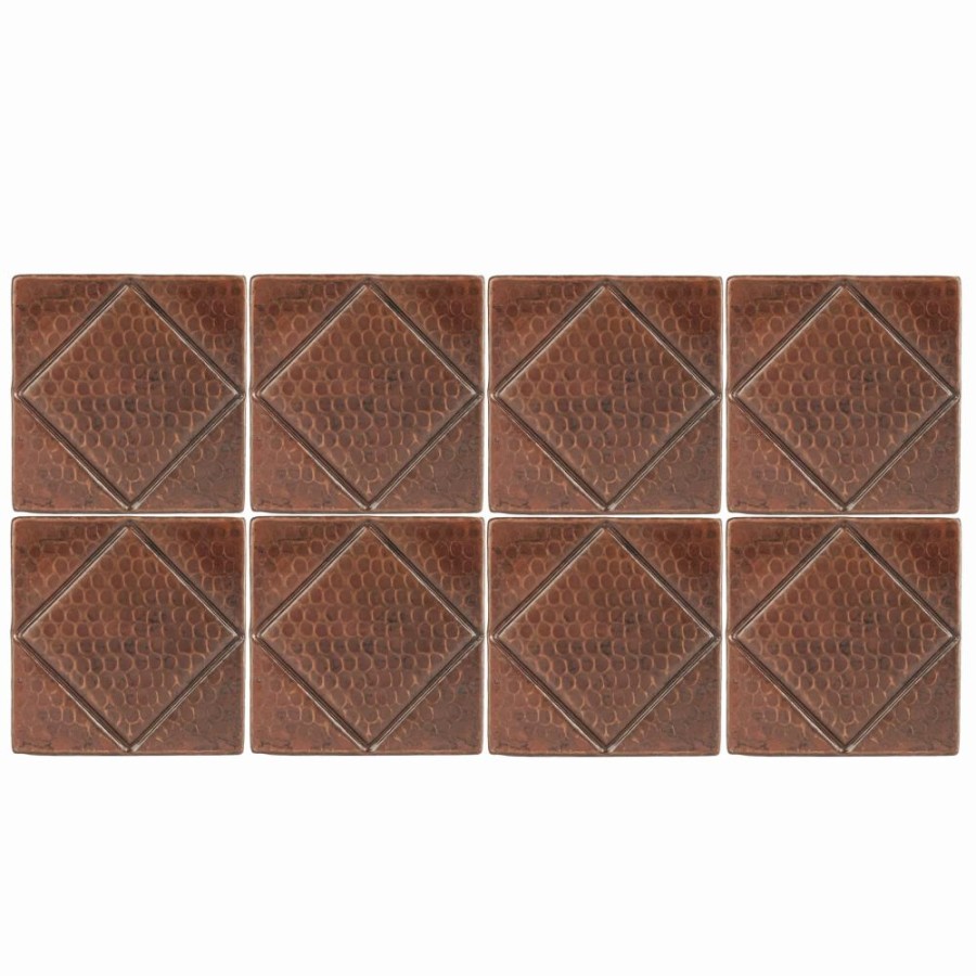 * Premier Copper Products Oil Rubbed Bronze Copper Tile 4-In X 4-In (8 Pack) Bathroom Backsplashes