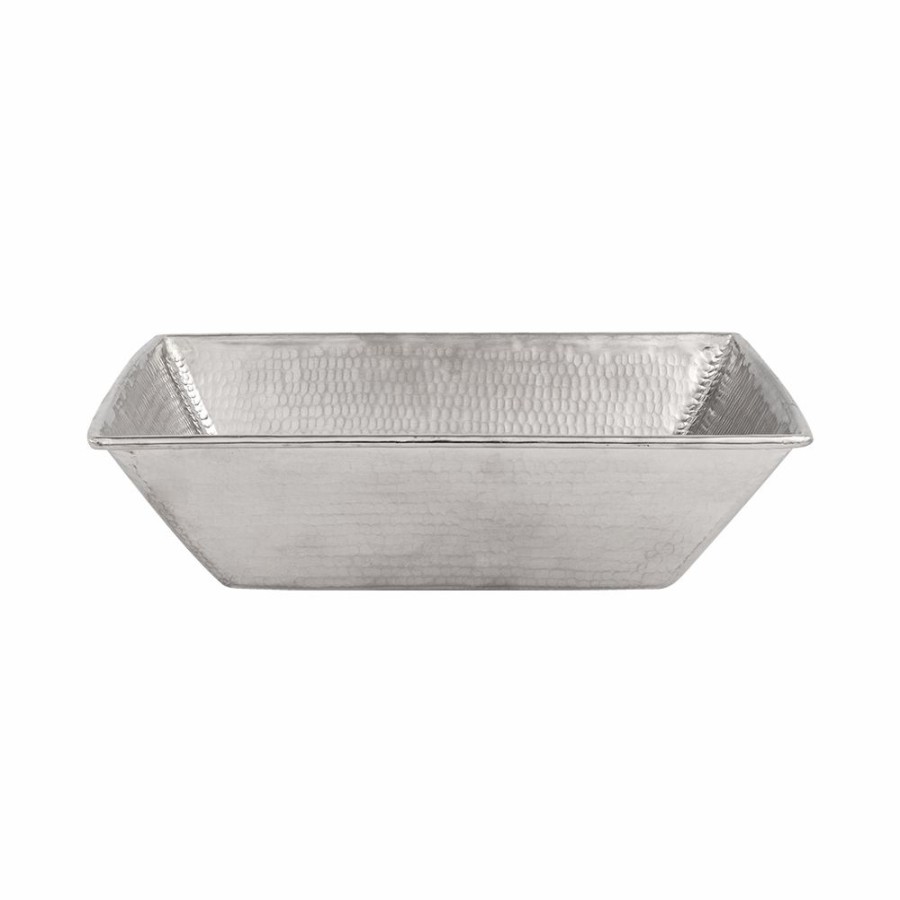 * Premier Copper Products Nickel-Plated Copper Rectangular Vessel Bathroom Sink (17.25-In X 13.25-In) Bathroom Sinks