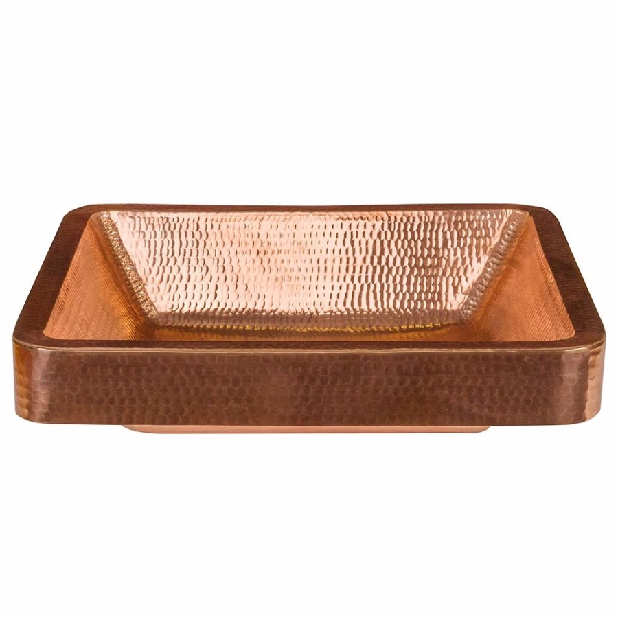 * Premier Copper Products Nickel-Plated Copper Rectangular Vessel Bathroom Sink (17.25-In X 13.25-In) Bathroom Sinks