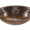 * Premier Copper Products Oval Sink -Infleur De Lys-In Copper Bathroom Sinks