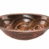 * Premier Copper Products Oval Sink With Braided Pattern Copper Bathroom Sinks