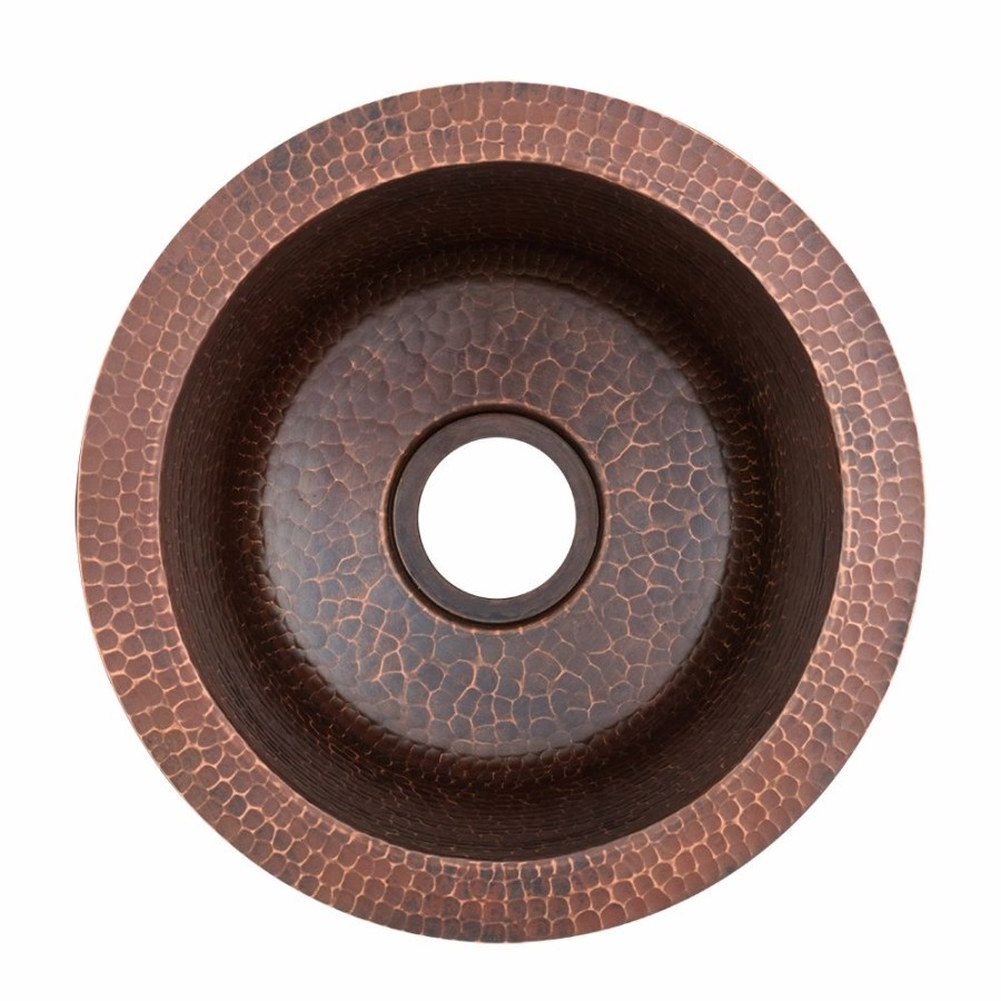 * Premier Copper Products Round Drop-In/Undermount Bar Sink 10-In X 10-In Copper Bar & Prep Sinks