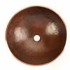 * Premier Copper Products Round Hand Forged Old World Vessel Sink Copper Oil Rubbed Bronze 16-In Bathroom Sinks